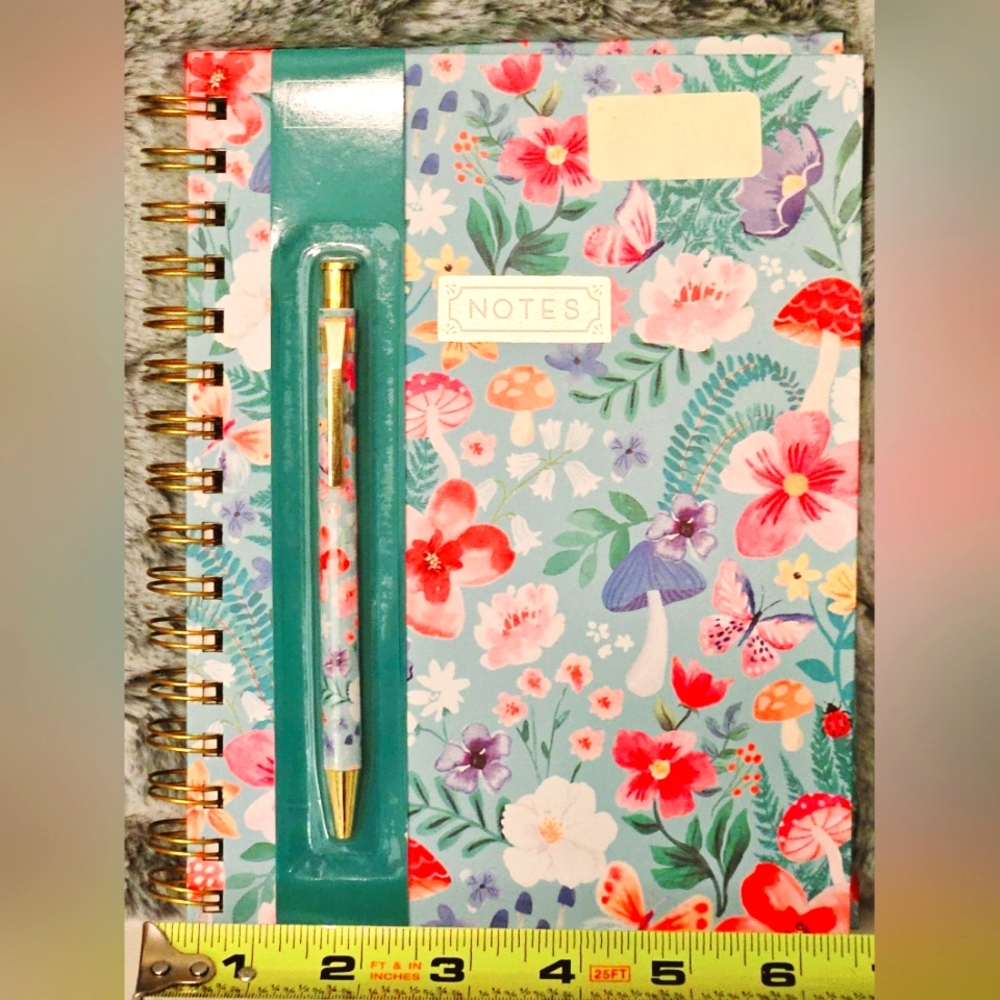 Notebook & Pen Giftset Floral Mushroom Print, by Clementine Paper Inc.